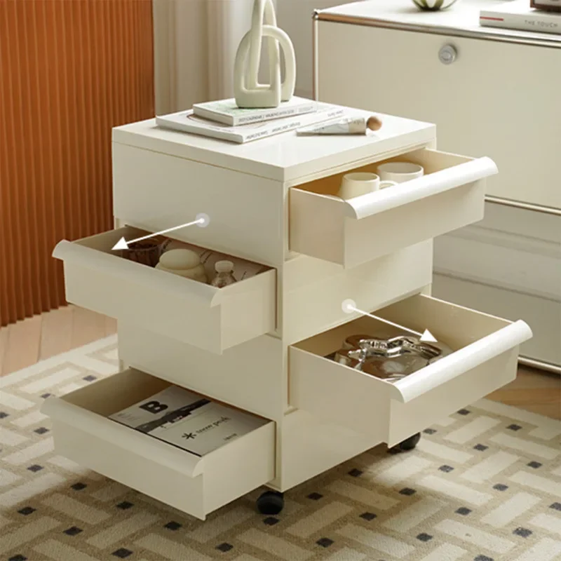 Plastic Storage Cabinet Removable Bedside Table Storage Side Cabinet Simple Bedroom Drawer-Style Cabinet