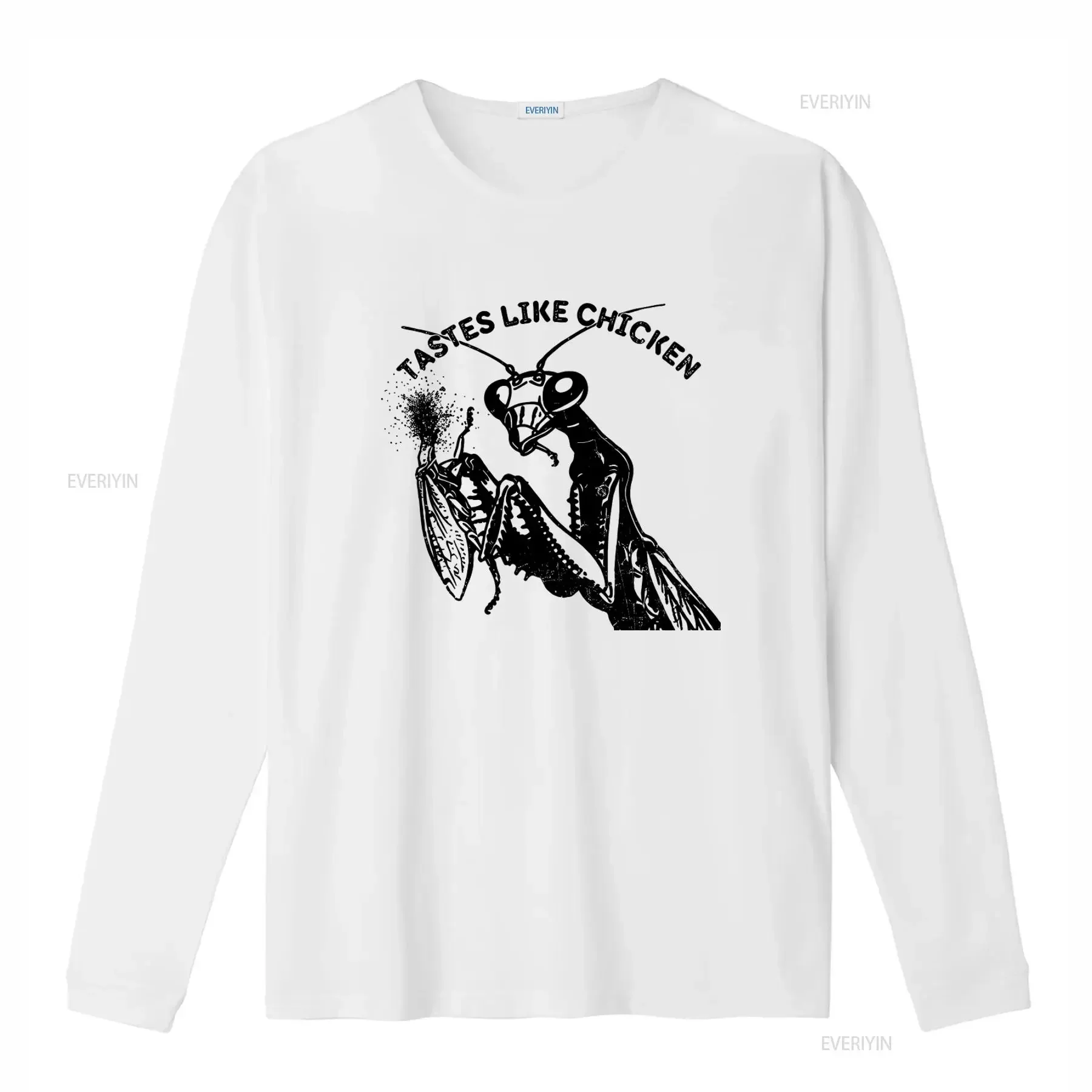 Praying Mantis T Shirt Funny Weird Crazy Man Eater Cute Insect Cool Dark Humor Silly Saying Tastes Like Chicken vintage Washed
