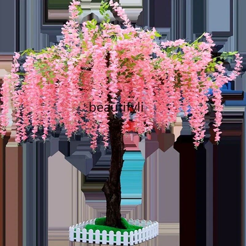 Emulational Decoration Wisteria Tree Hotel Exhibition Hall Wedding Decoration Landscape Tree Stage Performance Props Flowers