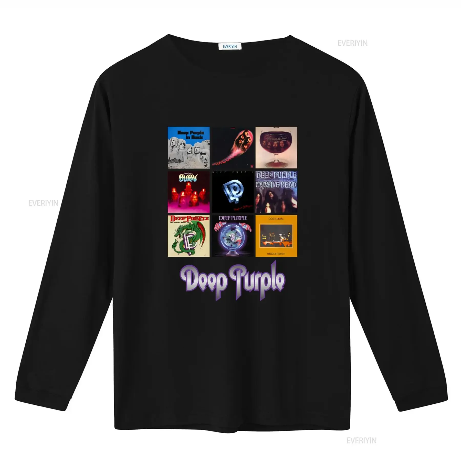 Rock Band Deep Purple T Shirt Ian Gillan Roger Glover Burn Stormbringer In Music Album Cover Design vintage Washed Casual