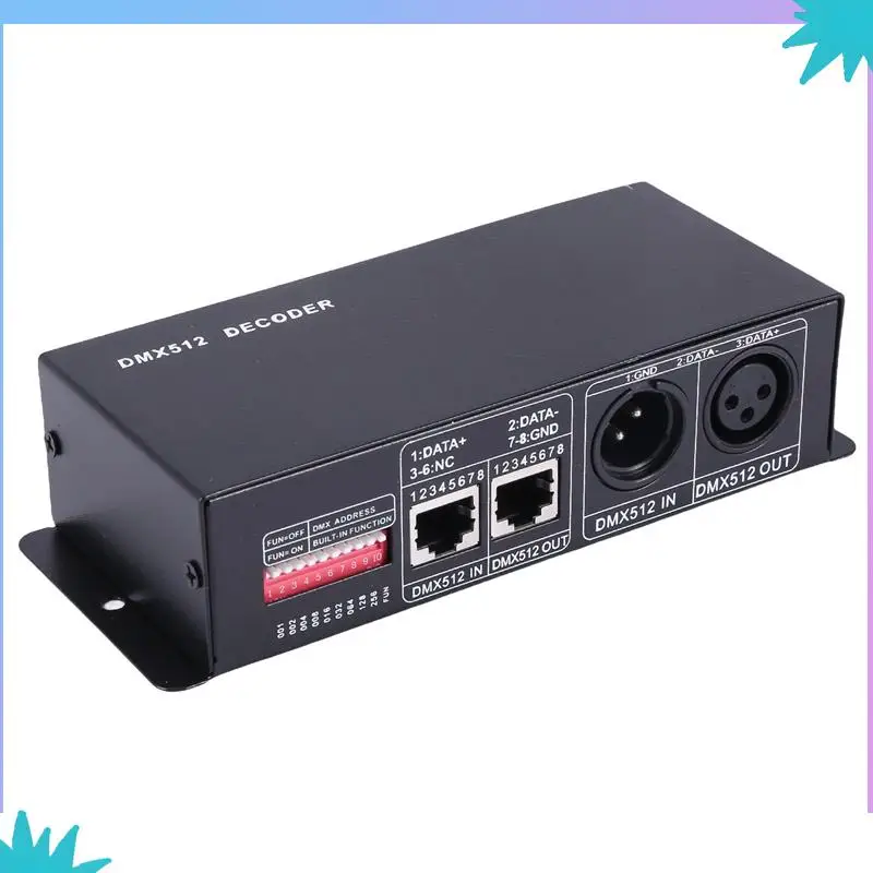 ABZW 2X DMX 512 4CH X 8A décodeur LED de contrôle 4 canaux pilote RGBW LED bande DC 12V - 24V