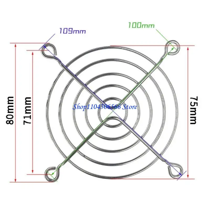 02DD Metal 80mm PC Kipas Kipas Kipas Pemasangan Guard Finger For Protection Cover, Pack