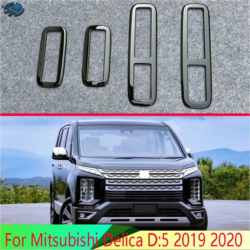 

Для Mitsubishi Delica D:5 2019 2020 автомобильные аксессуары фортепиано с черным покрытием подлокотник задний вентиляционный отверстие рамка накладка