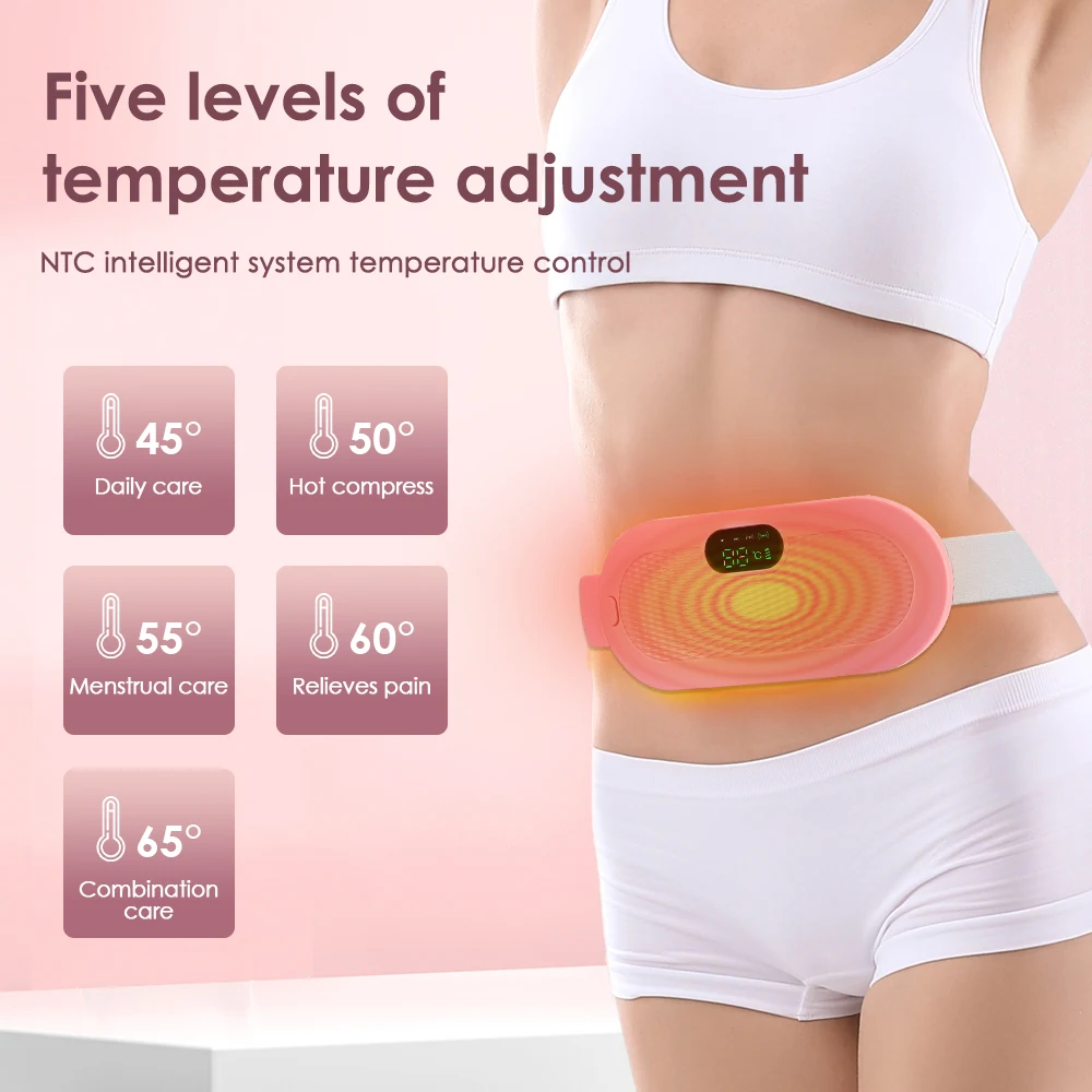 Lady Menstrual Heating Pad Warm Palace Belt Relieve Menstrual Abdominal Hot Compress Massager Uterus Cold Dysmenorrhea