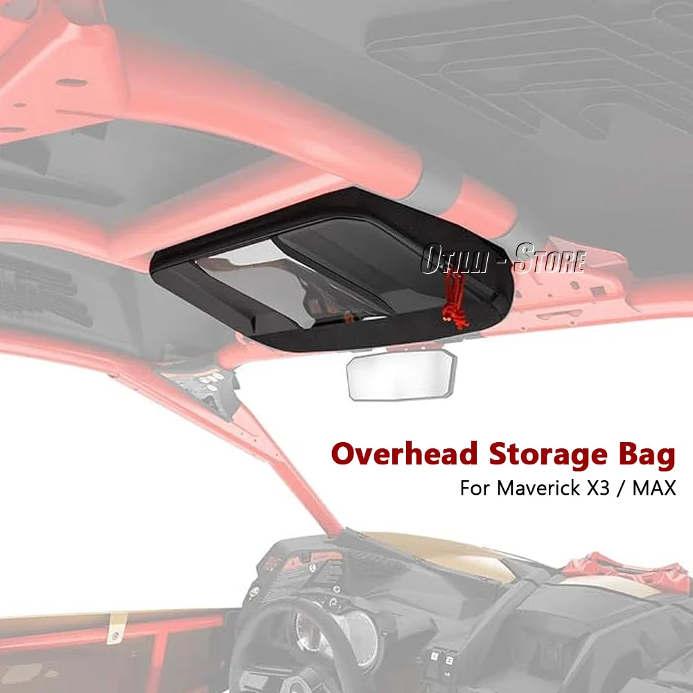 For Can-Am Maverick X3 MAVERICK X3 MAX 2017- Overhead Storage Bag Center Roof Top Map Bag Tool Organizer Bag UTV Roof Bag