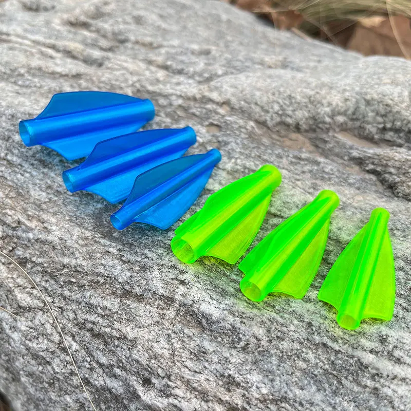 6/12 قطعة الرماية بولي TPU السهم ريشة قطعة واحدة Fletches السهم دوارات Fletching OD 4/6/7.6 مللي متر السهم ل القوس الهدف اطلاق النار الصيد #3
