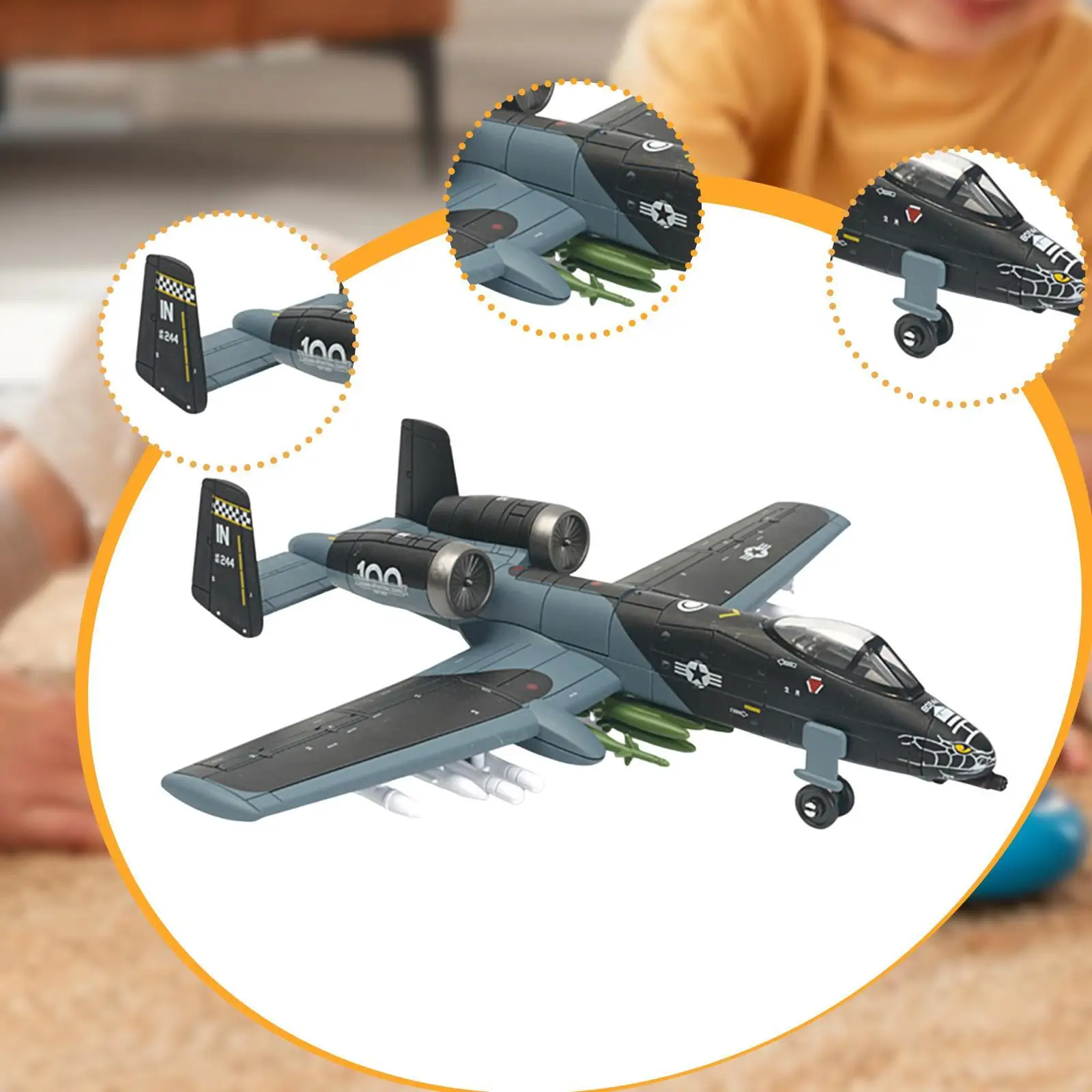 Klocki konstrukcyjne do montażu modelu samolotu w skali 1:72 do biura, sypialni, salonu