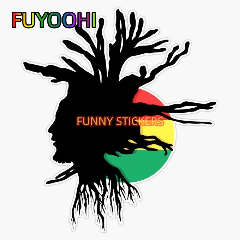 FUYOOHI Rasta Dreads Ethiopian Flag Reggae Roots Funny Car Sticker,For Laptop Bottle Car Truck Cup Fishing Boat Skateboard