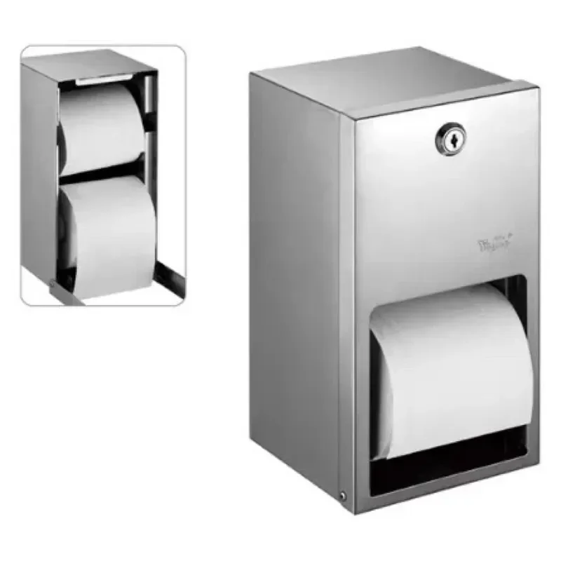 Stainless Steel Tissue Box Holder Wall Mounted Bathroom Toilet Paper Dispenser Waterproof Hand Wipe Carton for Home Hotel