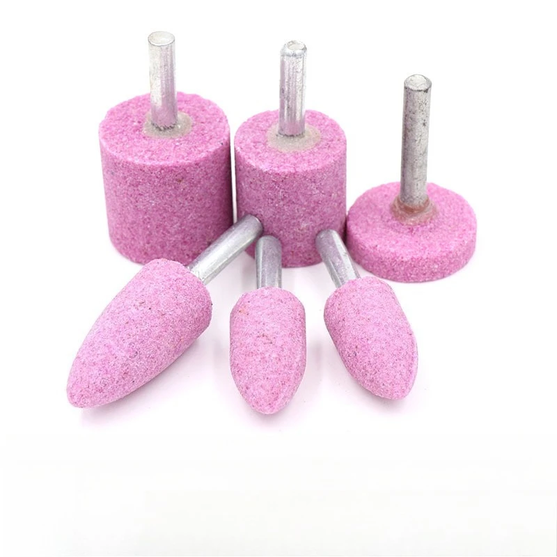 اسطوانة حمراء/رصاصة/T-نوع 6x16-40 مللي متر كروم كولندوم متجمد رئيس رأس مطحنة كهربائية السيراميك المعادن رأس مطحنة