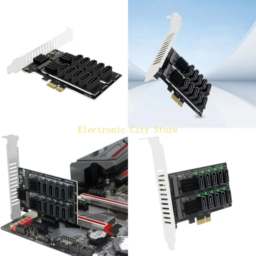 

M.2 в PCIe Card Card 10 Port Adapter 6 Гбит / с быстро скорость передачи данных HU8D
