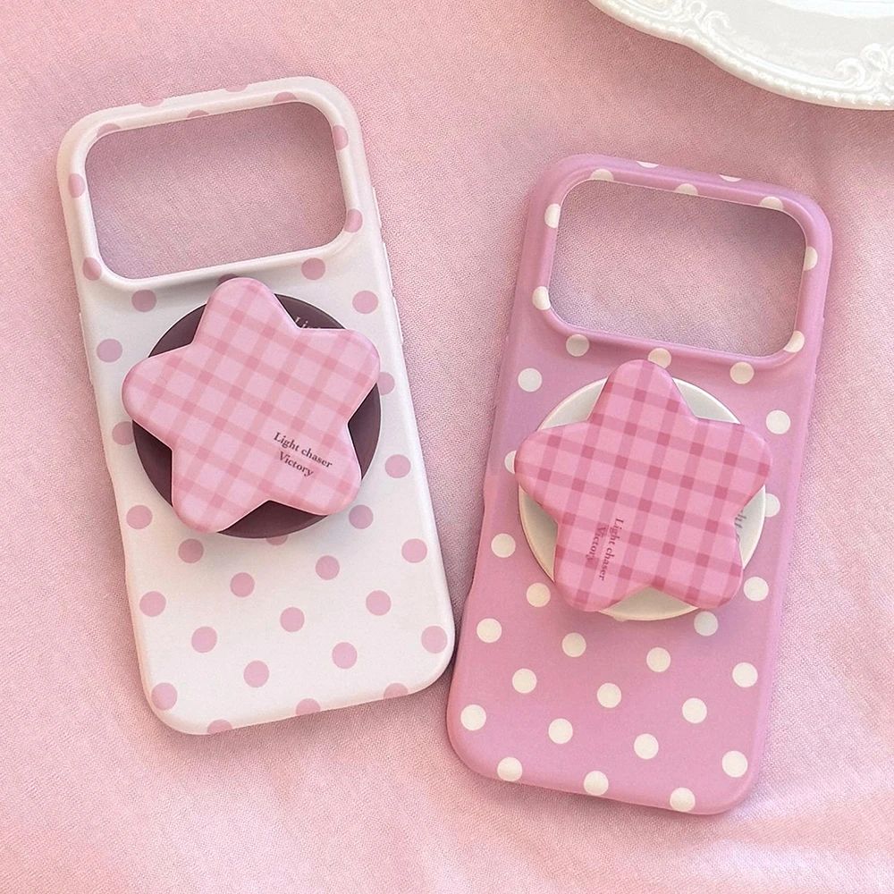 Vollbild Polka Dots Muster Magnetische Handyhülle für iPhone 17 14 15 16 17 Pro Max Stoßfeste Kabellose Ladehülle für MagSafe