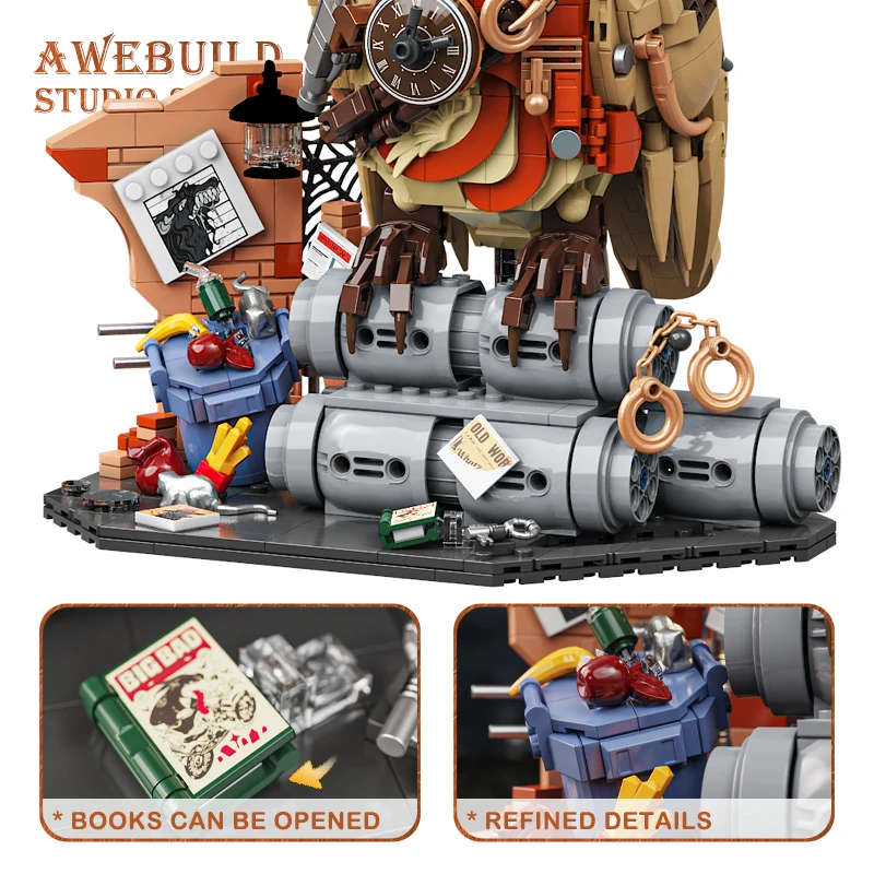 1286Pcs Mech Owl Detective Building Blocks Set Cyberpunk Magic Animal DIY Creative Bricks 3D Model STEM Toy Adult Birthday Gifts view 4