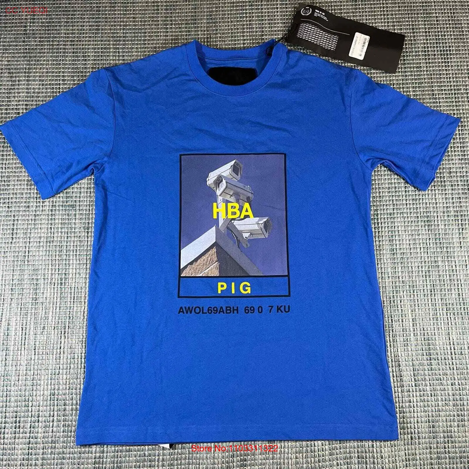 Anonymous Club × Hood By Air Surveillance Camera PIG Shirt Blue Men’s Sz M New