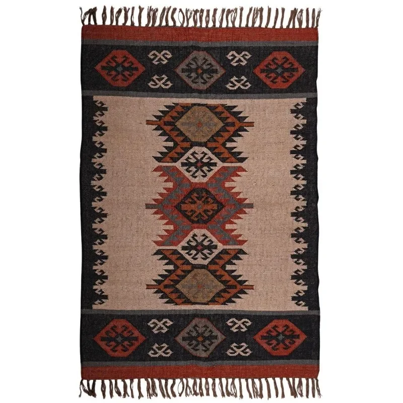 

Rug Wool Jute Kilim Accent Vintage Nordic Dhurrie Runner Oriental Boho Area Rug