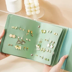 1Pcs 42 Pairs Earrings Organizer Album PU Leather Portable Ear Studs Holder Storage Bag Earring Book Travel Jewelry Case Box