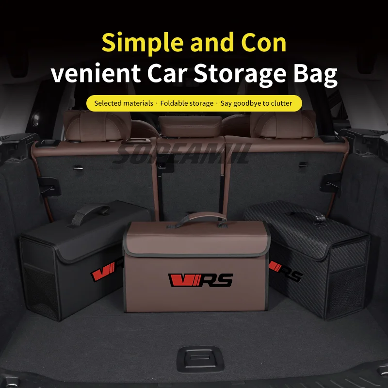 

Car Trunk Organizing And Storage Box For Skoda Octavia VRS Kodiaq Brand-new leather trunk storage box Auto interior Accessories