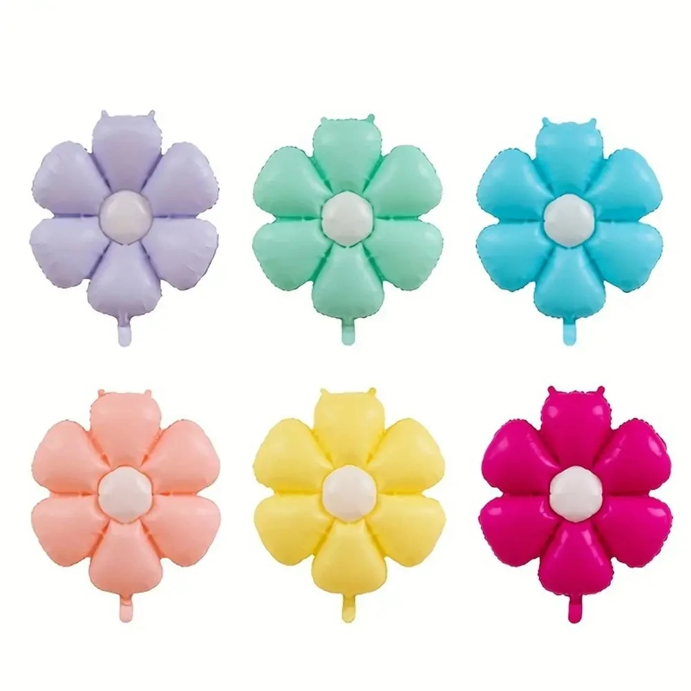 6Pcs/Set Candy Color Daisy Balloon SunFlower Foil Balloons Photo Props Wedding Birthday Party Decorations