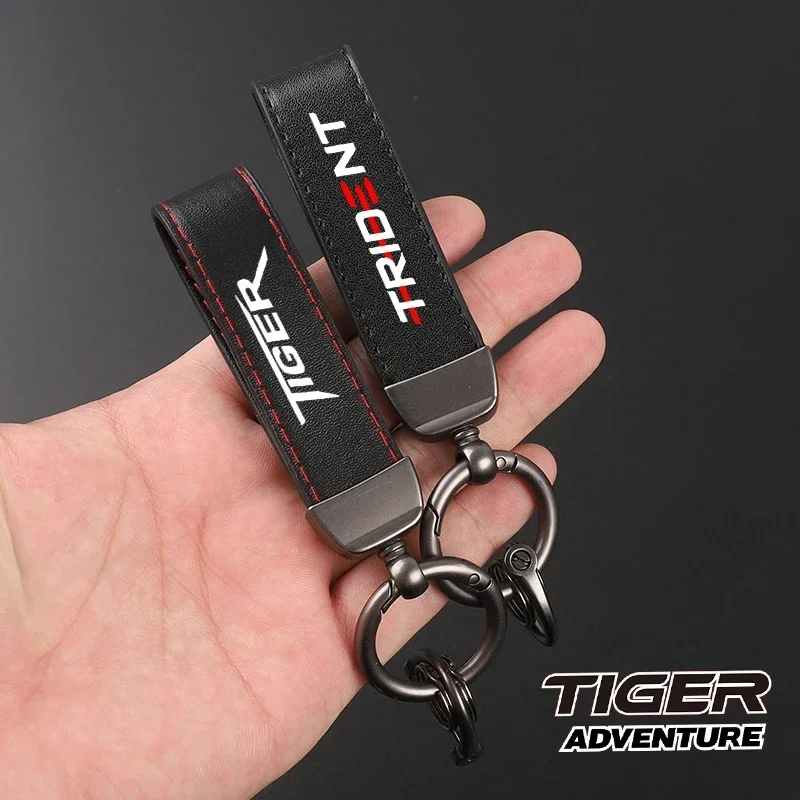 Leather Keychain Degree Rotating Horseshoe Buckle Fine Key Ring for Triumph Tiger 900 GT Rally Explorer 1200 XCA1050