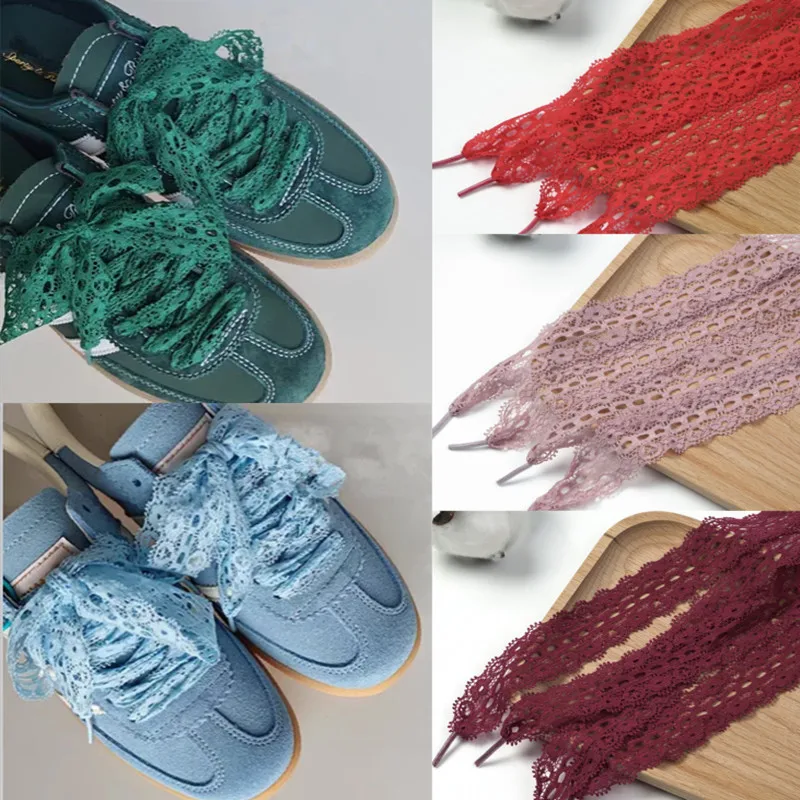 

1 pair Elastic Hollow lace Shoelaces Bow Laces Fashion Trend Beautiful Sports Casual Sneaker Casual Canvas Shoes Laces