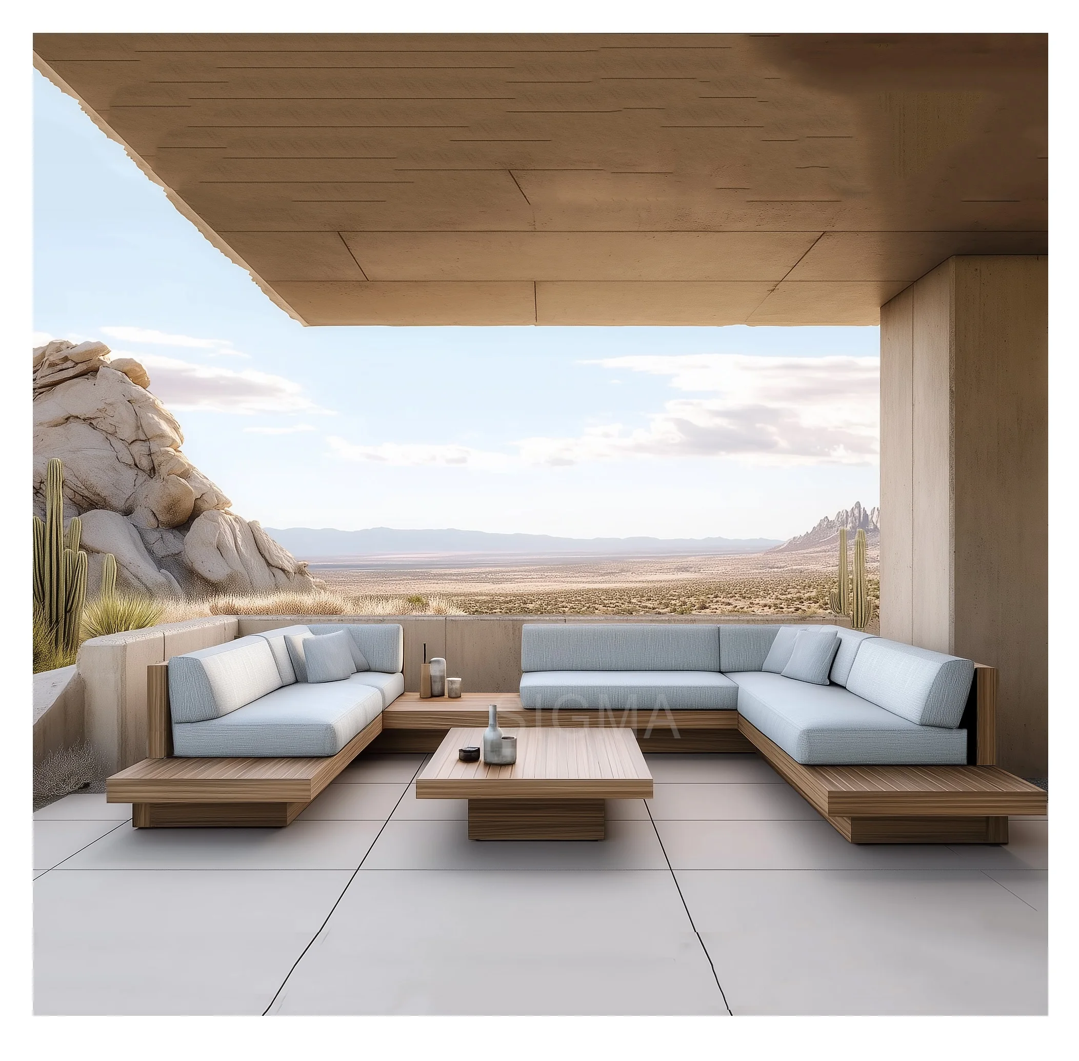 

Комплект садовой мебели Sigma Teak: диван, шезлонг, секционный диван-кровать для улицы и дома