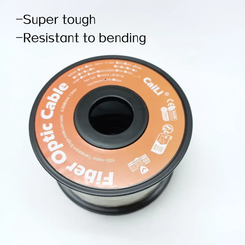 1000M G657A2 Invisible Optical Drop Cable Transparent Patch Cord Indoor SM Bend Insensitive Fiber 0.9Mm Diameter PVC  FTTR