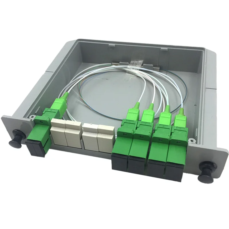 مقسم الألياف الضوئية 1-2 1-4 1-8 1-16 SC APC صندوق كاسيت المكونات في نوع الفاصل البصري