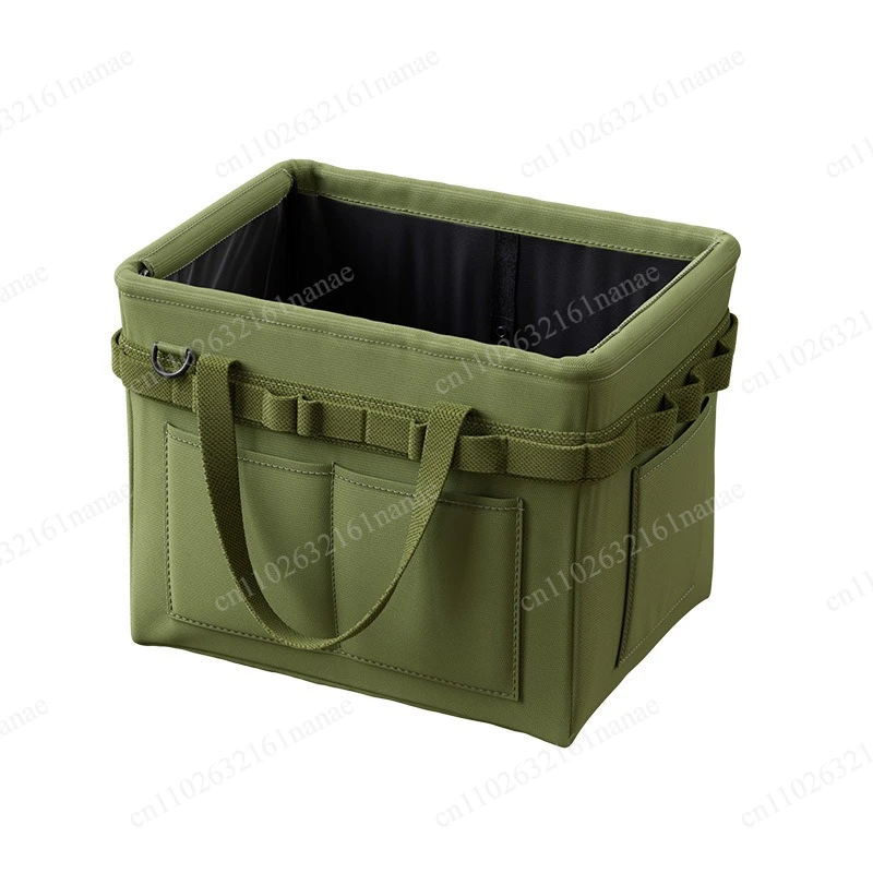 Heavy-Duty Foldable Tool Bag with Side Pocket, Large Capacity Oxford Fabric Organizer for Camping, Car Repair, Construction Work