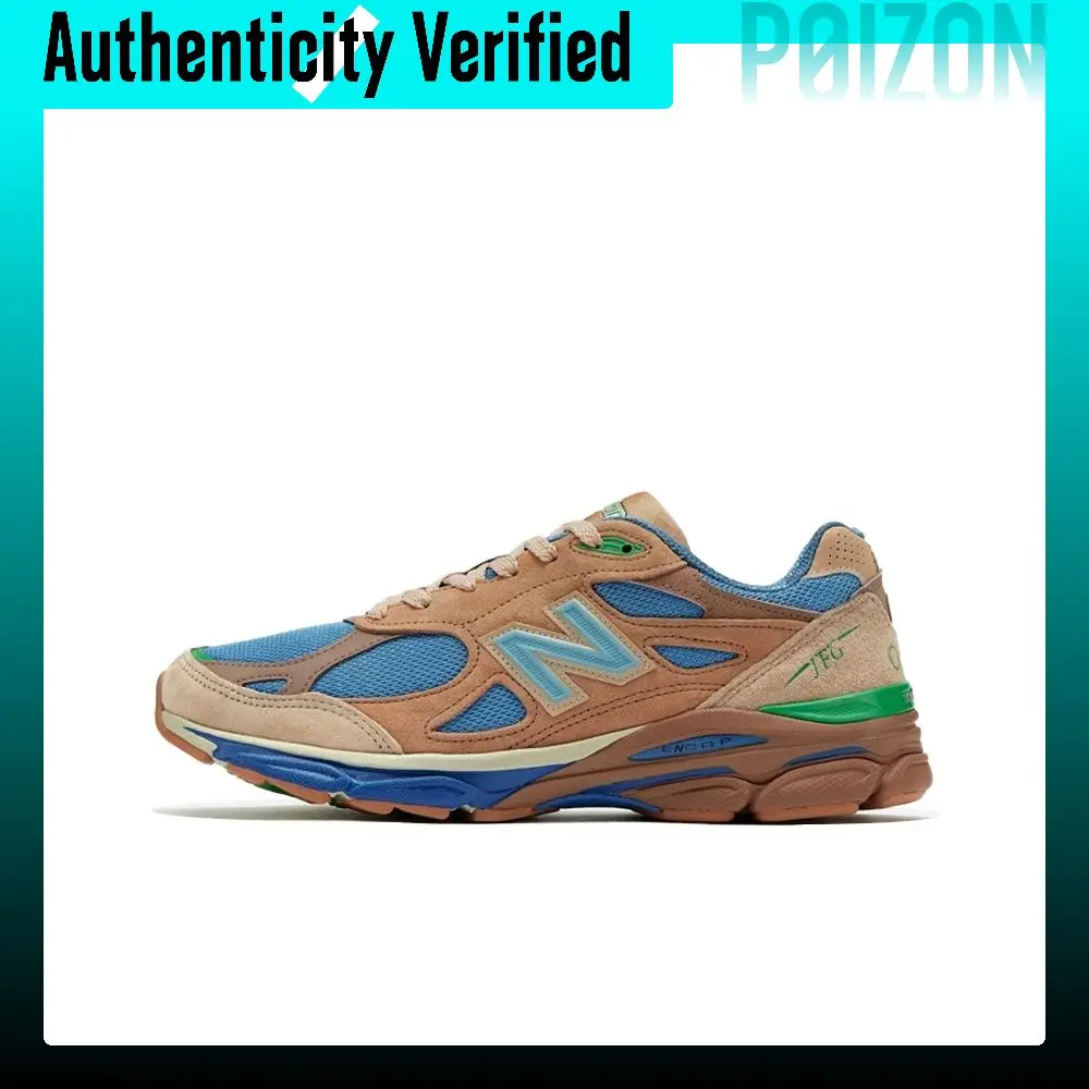 New Balance NB 990 V3 Running Shoes Unisex Low-top Earth Brown/Sky Blue/Grass Green M990JG3
