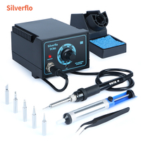Silverflo 936 Soldering Station Anti-Static Welding Rework Station Mini Soldering Iron Station for BGA SMD PCB IC Repair
