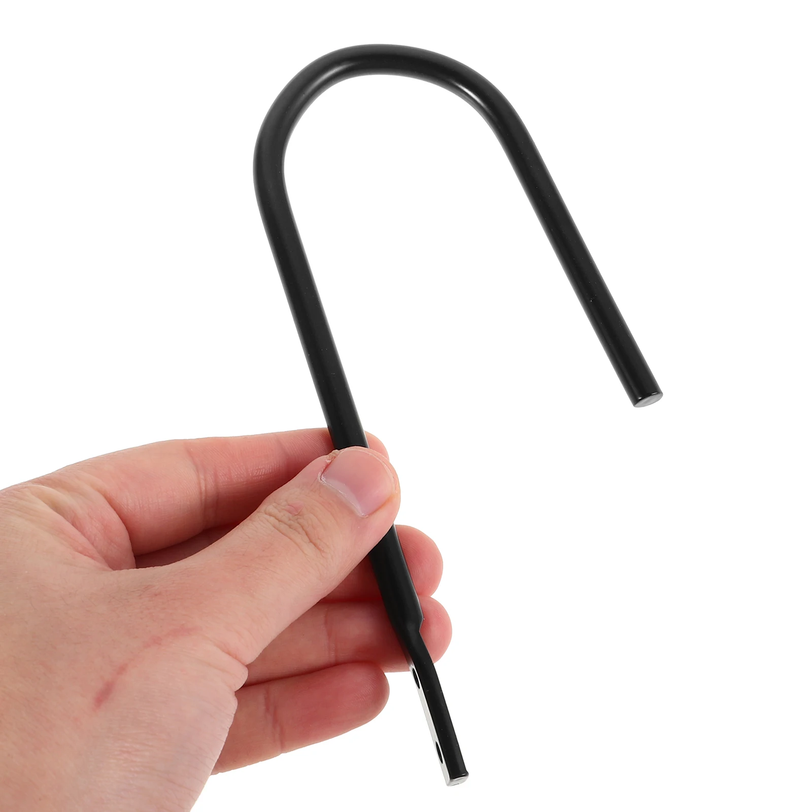 

1 set U Shape Wall Hooks Black Iron Heavy Duty for Bathroom Shower Curtains Clothes Hangers Space Saving Easy Install