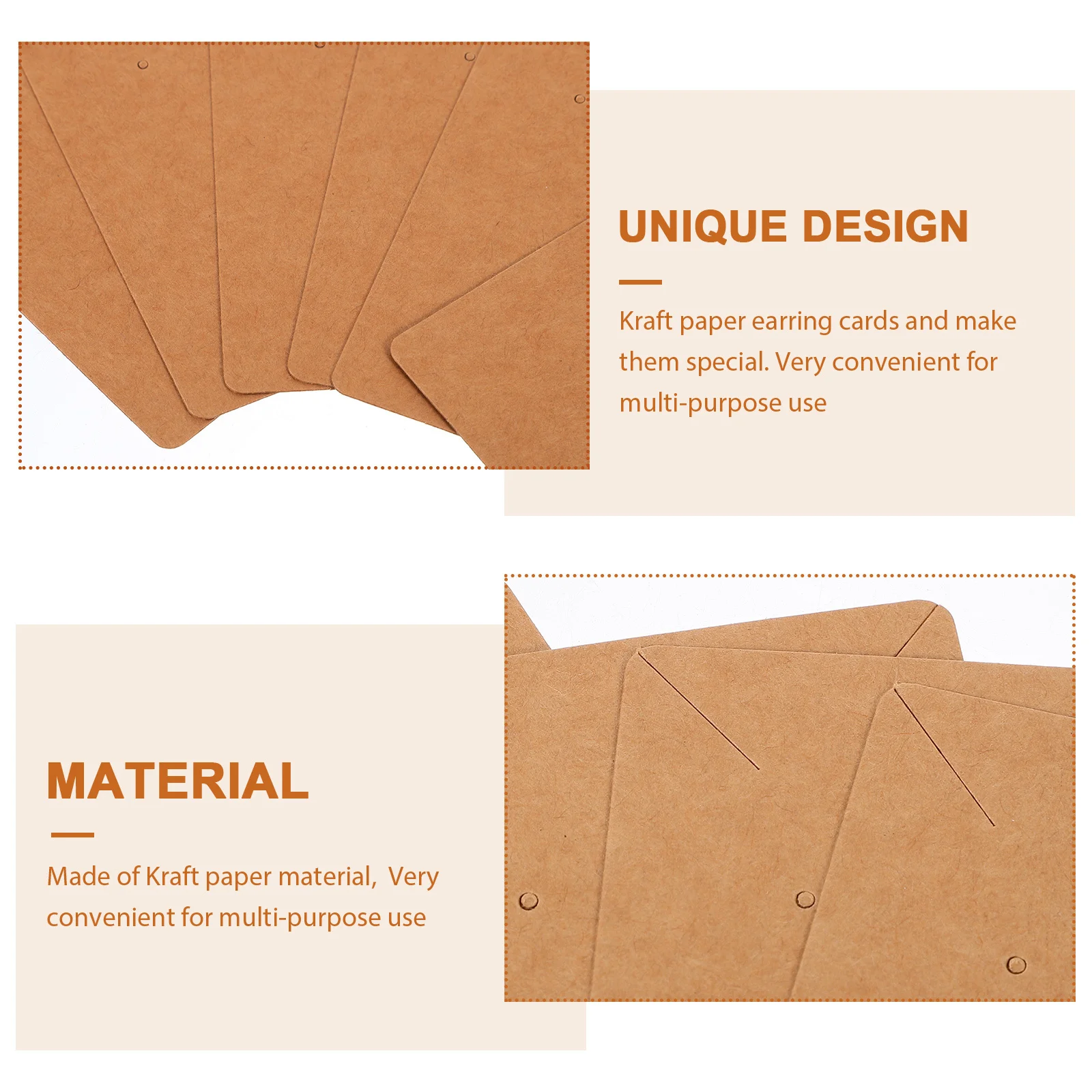 

50 шт., карты для сережек из крафт-бумаги, держатели для ювелирных изделий, карты для упаковки и хранения сережек, ожерелья, упаковочная карта для сережек