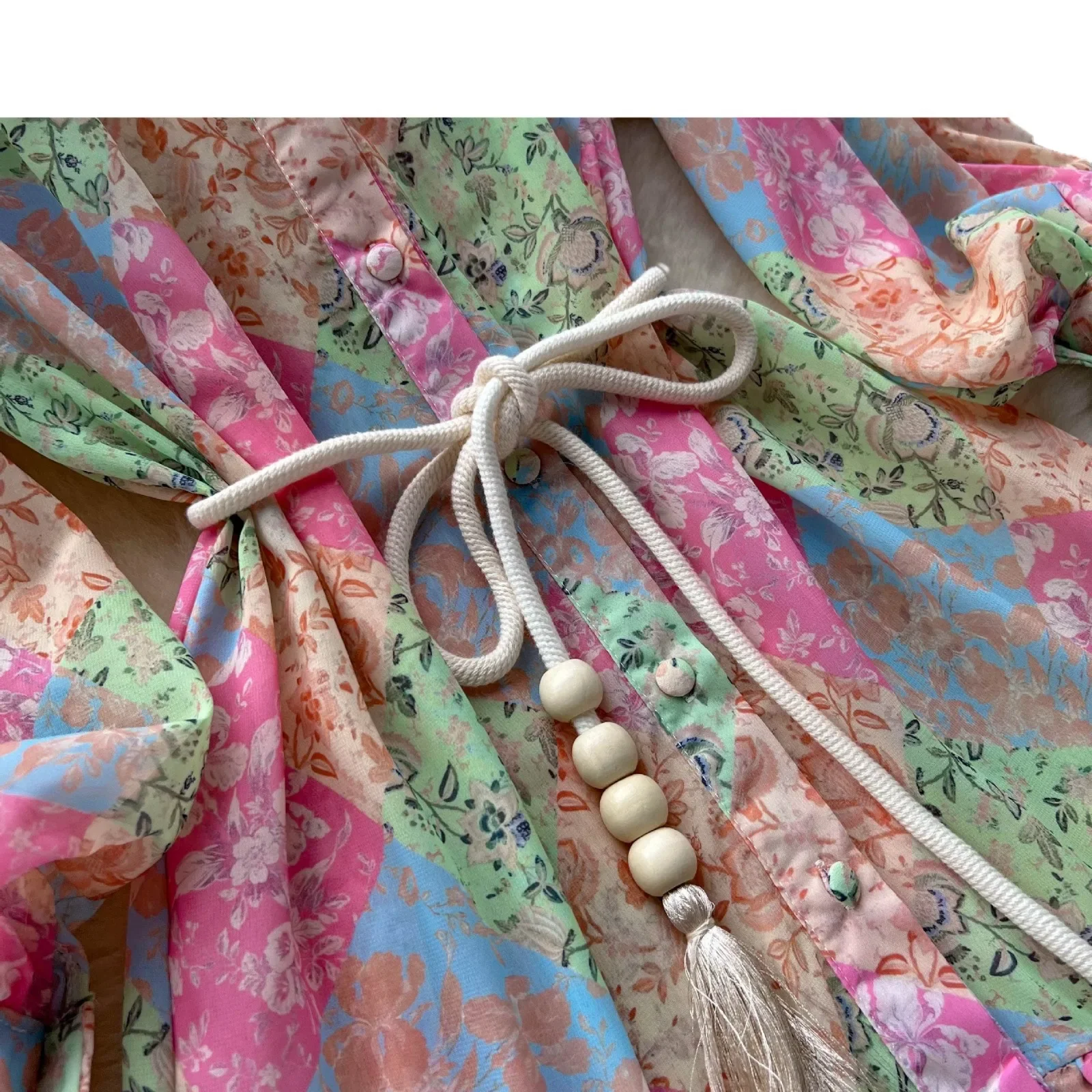 ربيع الخريف رقيقة طويلة الأكمام الوقوف طوق الراقية الشعور فستان من الشيفون المرأة فضفاضة تناسب الخصر المجهزة عطلة فستان طويل