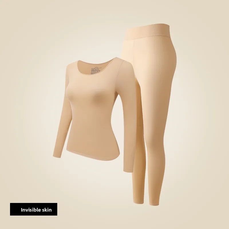 جمال الجلد الملابس الداخلية رقيقة جدا طبقة قاعدة الخريف الشتاء جديد ملابس اخلية حرارية مجموعة النساء سليم صالح قاعدة طبقة أعلى وأسفل #6