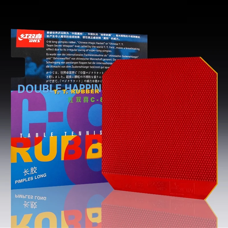 

DHS C8 Table Tennis Rubber LONG PIPS C-8 Ping Pong Topsheet OX Sponge