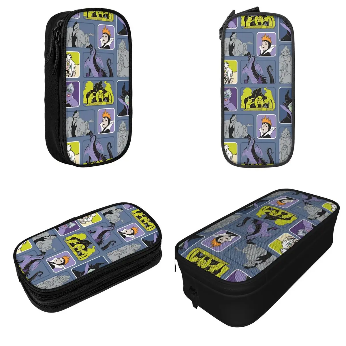 Villains Cartoon Pencil Case Maleficent The Evil Queen Pencilcases Pen Box Student Large Storage Bag School Supplies Stationery