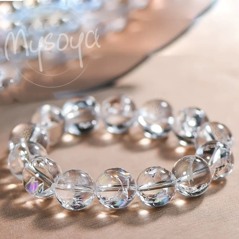 

MYSOYA Natural USA Rainbow Azeztulite Rough Stone Bracelet With Gift Box, Birthday Gift, Valentine’s Day, Anniversary Gift