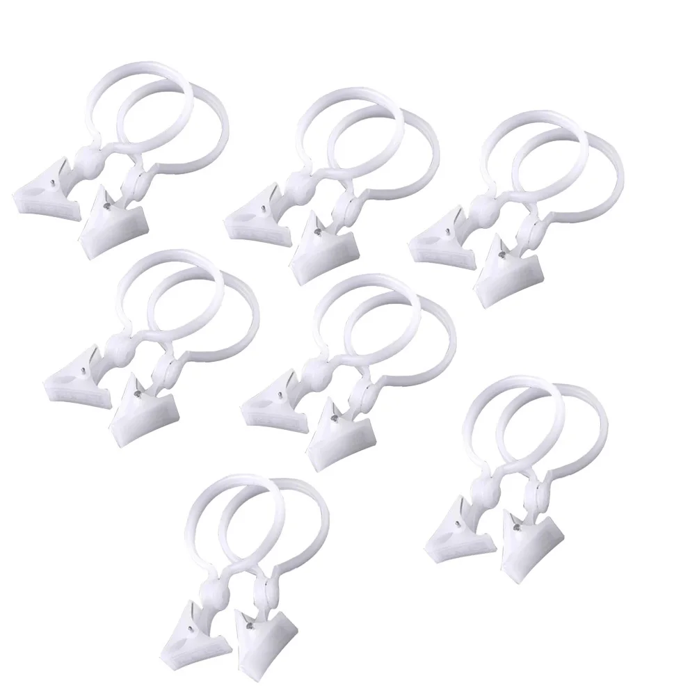 

30Pcs Shower Curtain Buckle Clips Plastic 12x6cm Easy Install Privacy Protective Curtain Clips Hangers