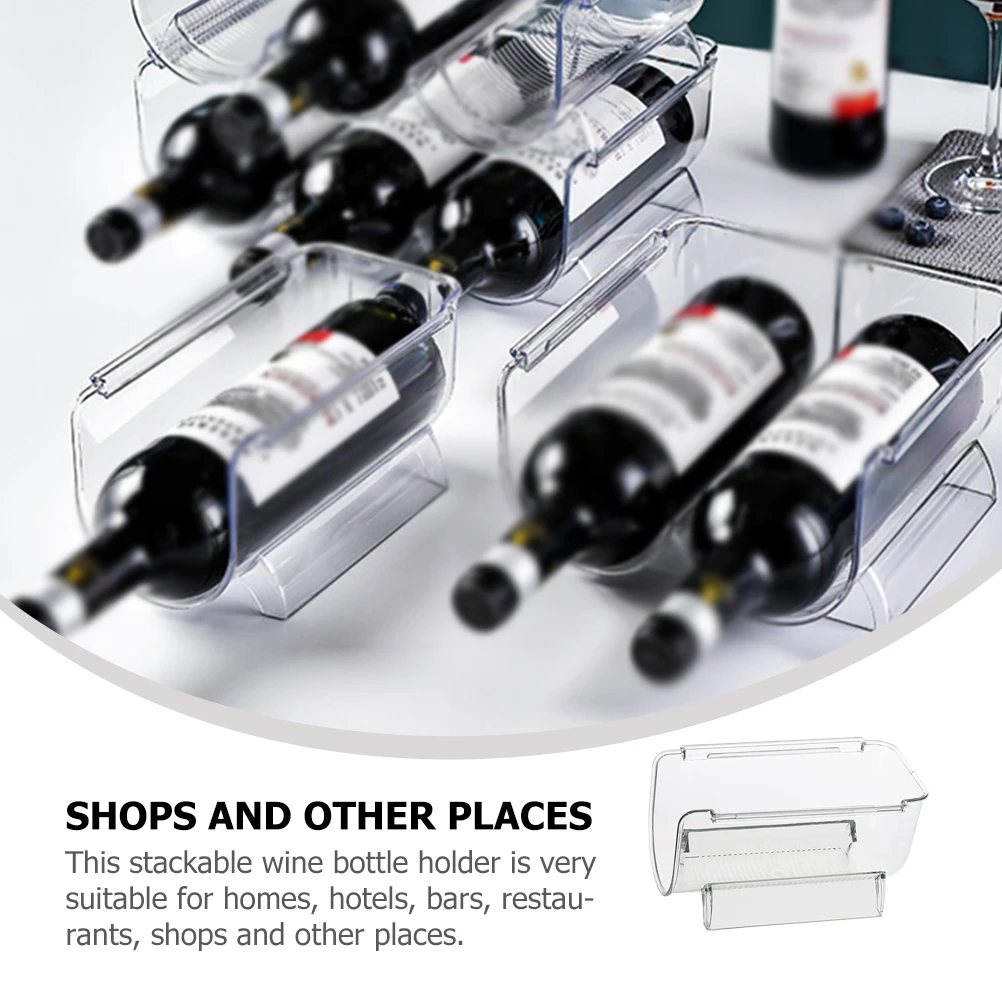 

8 шт. подставка для бутылок вина, прозрачный акриловый штабелируемый держатель для одной бутылок, подставка для домашнего бара, современный органайзер для хранения вина