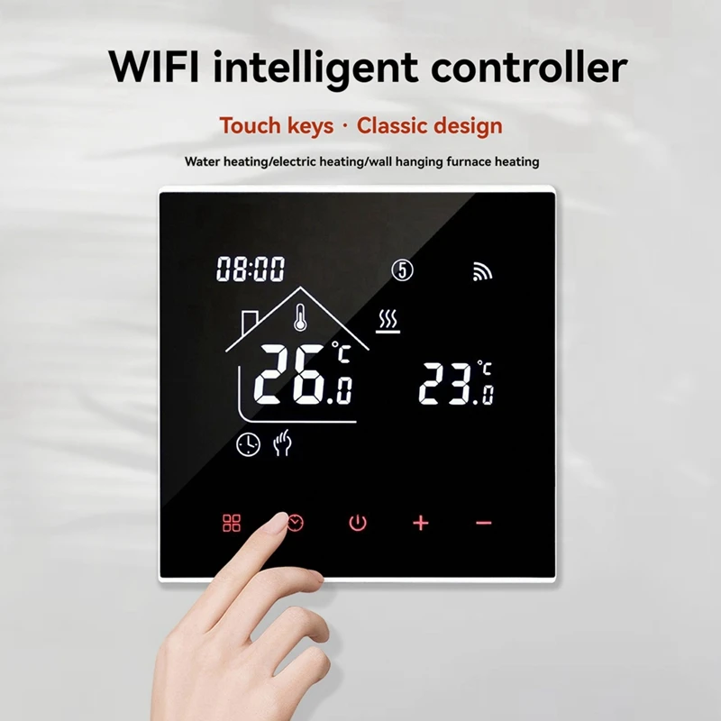 Tuya Warm Floor Thermostat 16A Smart Wifi Temperature Controller Water Heating Thermostat Of Remote Control For Home Black