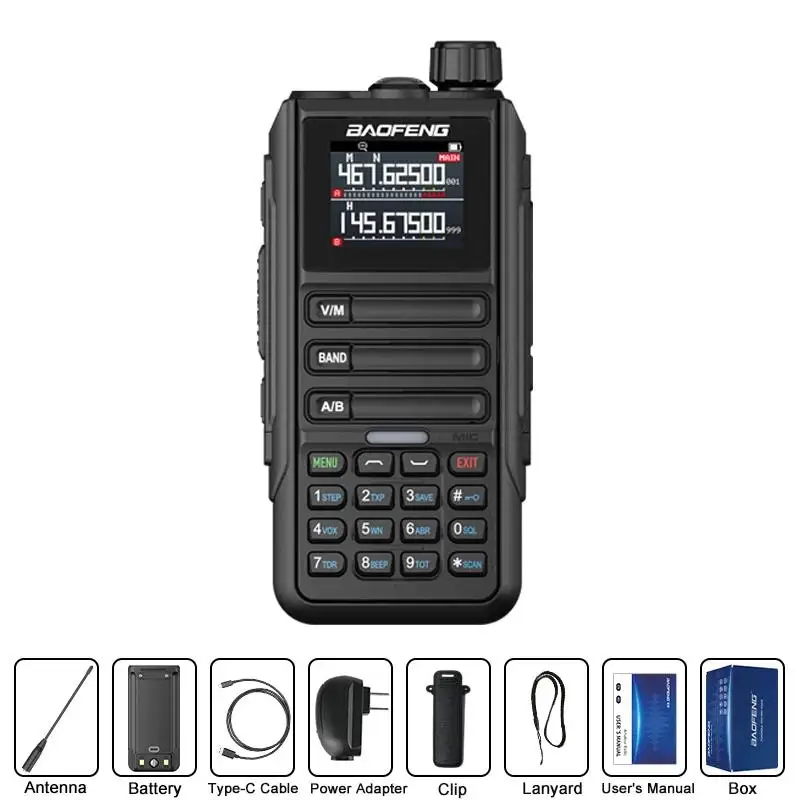 To UV-16M Walkie Talkie Wirless Copy Frequency Mulit Band AM FM Waterproof Portable 2 Way Radio Type-C UV16 New Update