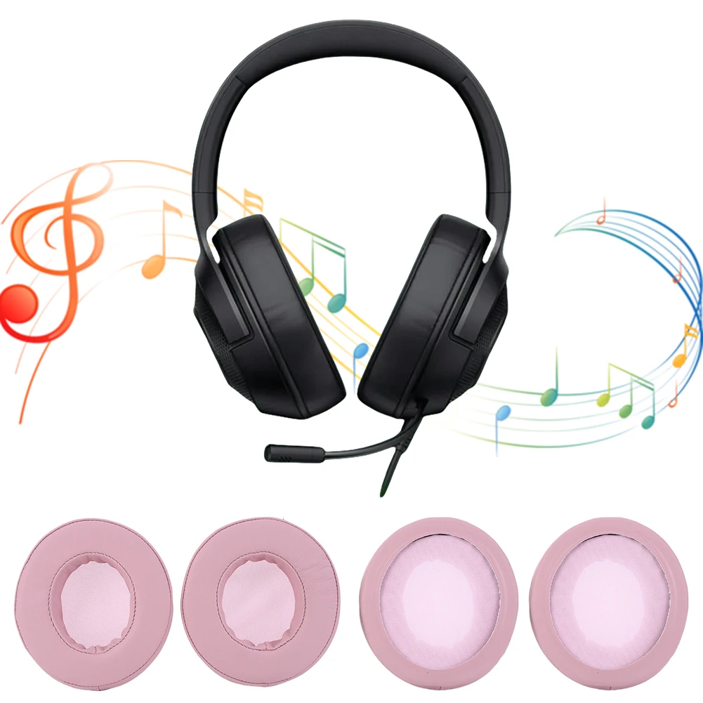 Para razer kraken x almofadas de substituição almofadas de ouvido memória espuma proteína couro copos capa fones de ouvido acessórios, 1 par