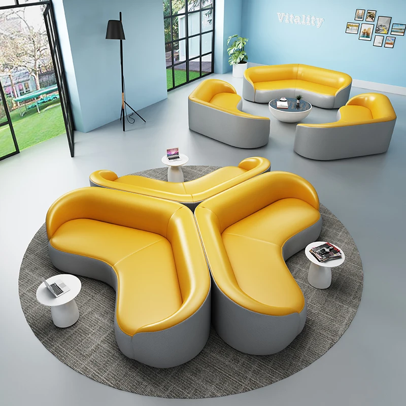 Artificial Leather Reception Office Sofa Business Living Room Irregular Combination Armchair Sofa Lounge Bedroom Couch Furniture