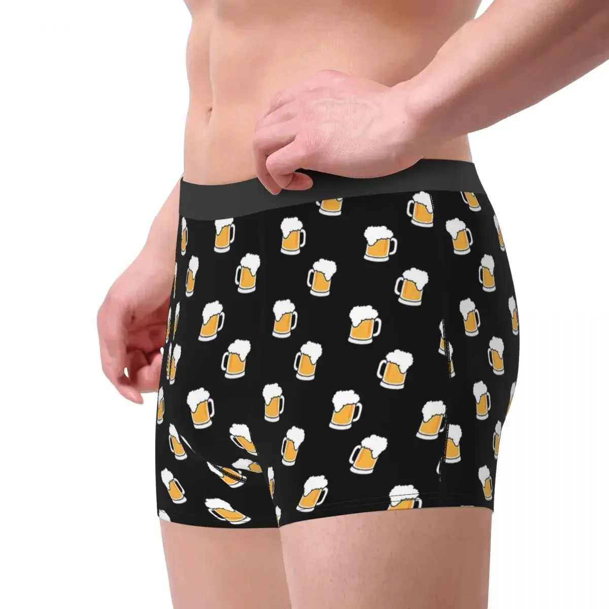 Funny Boxer Beer Foam Pattern Shorts Panties Briefs Men Underwear Boys Lover Breathable Underpants for Homme Plus Size