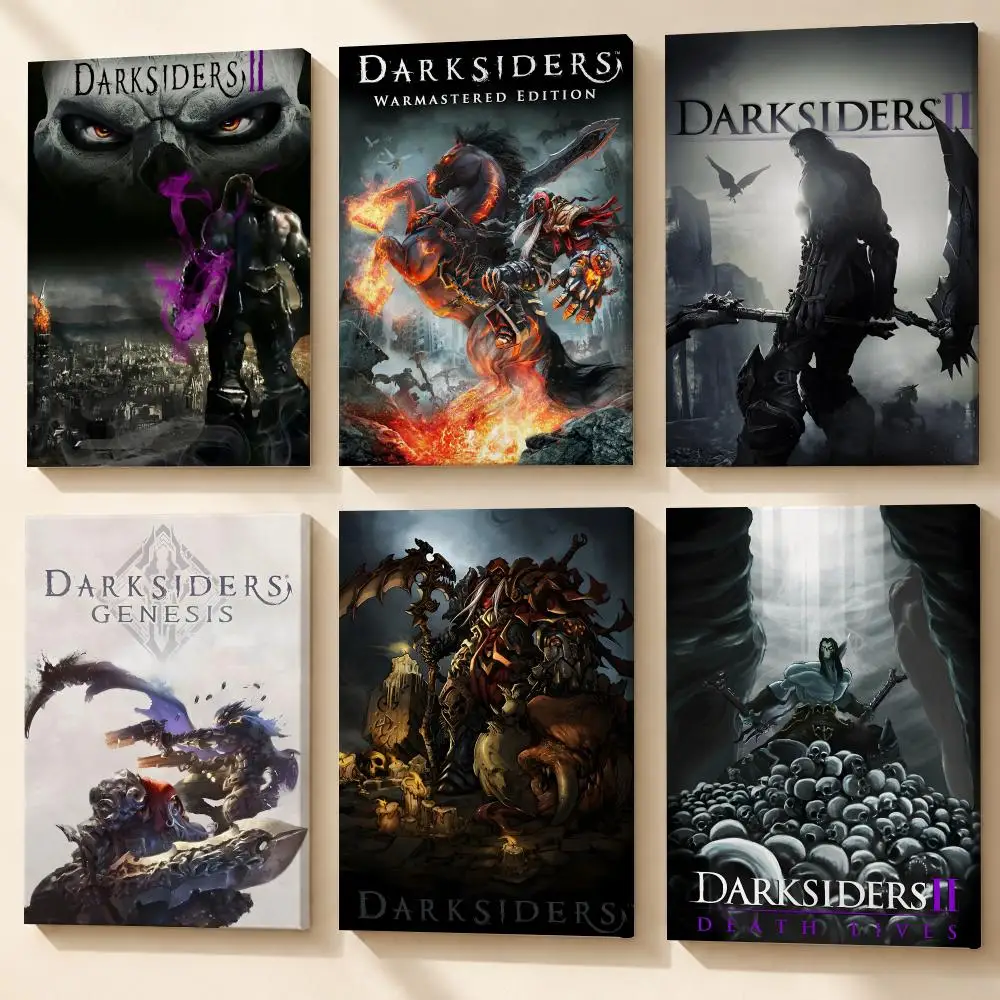 Game D-Darksiders Framed Wall Painting Canvas Poster Wooden Stretcher Frame Inner Frame Kit for Wall Art Painting
