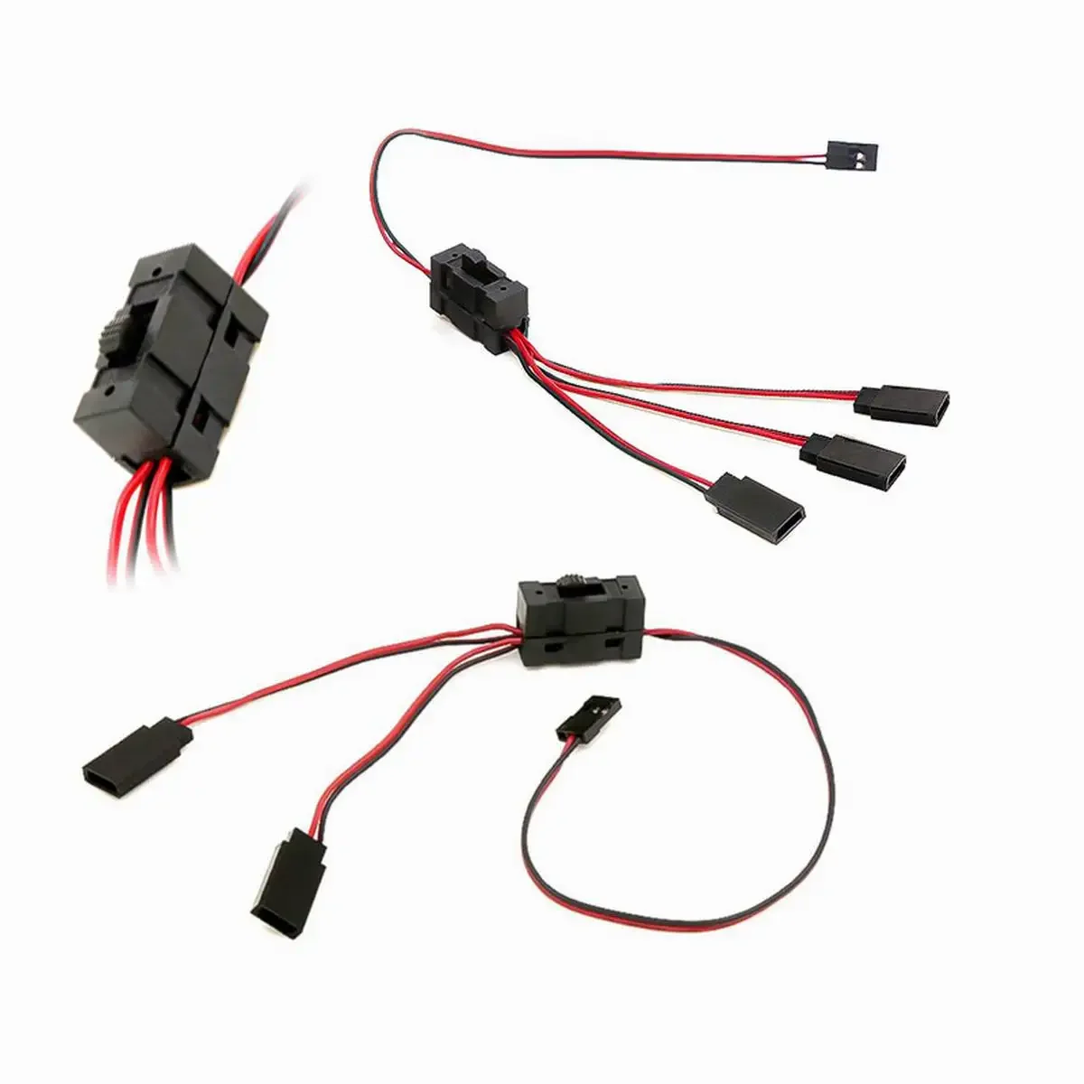 2/3/4 way LED Light On/off Controller Switch Y Cable for 1/10 TRX-4 SCX10 RC Car Light Group Channel Extension Wire