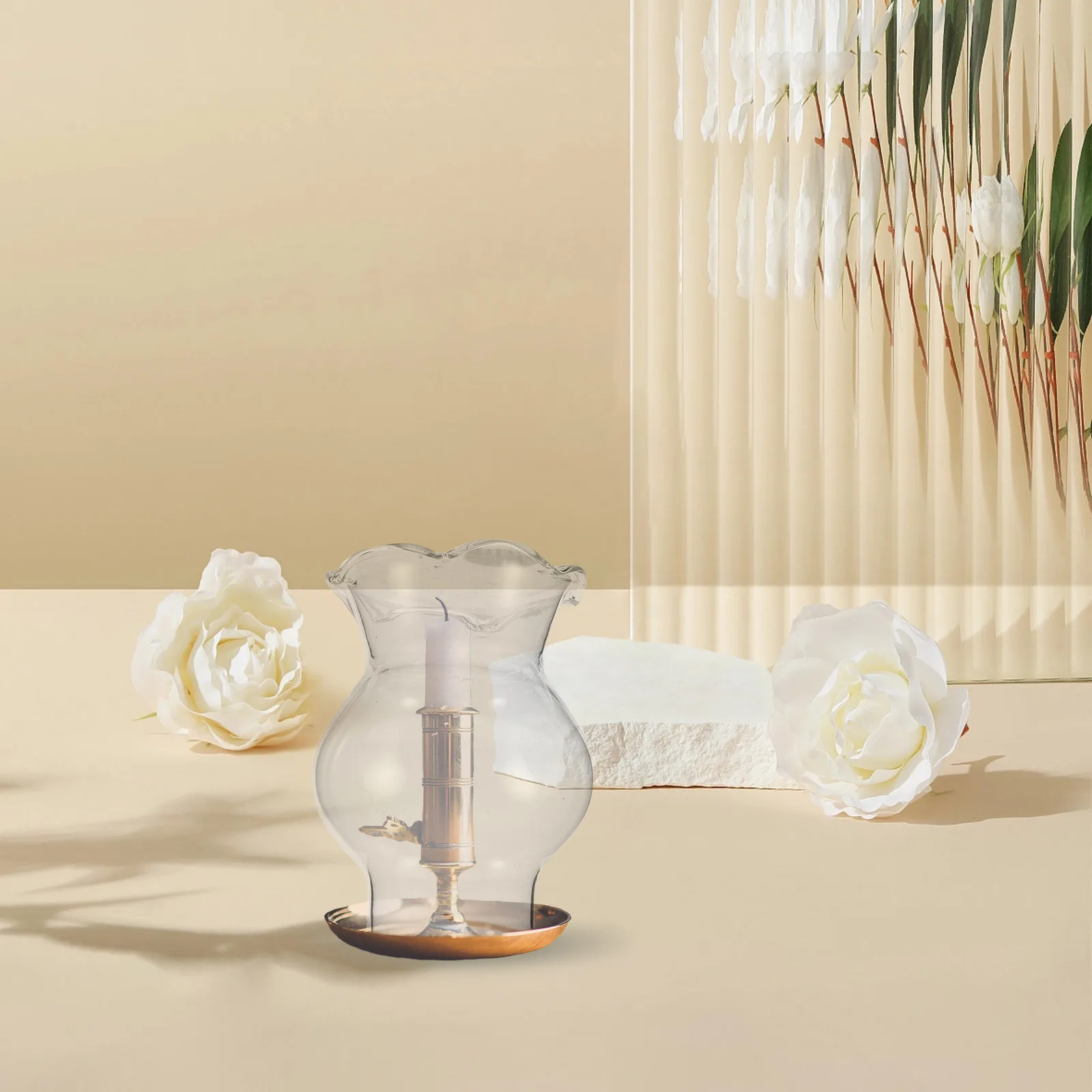 مدخنة غطاء زجاجي شفاف غطاء مصباح زيتي مدخن للمصابيح الكهربائية متجمد كورب ديكور عتيق