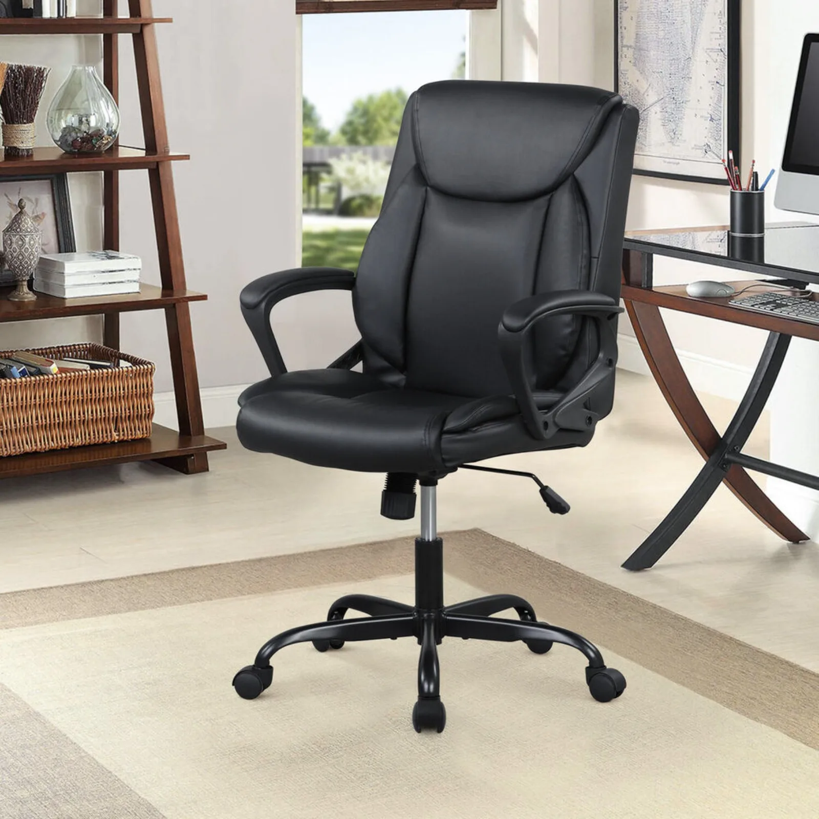 Home Office Chair Ergonomic Desk Chair PU Leather Task Chair Rolling Swivel United States