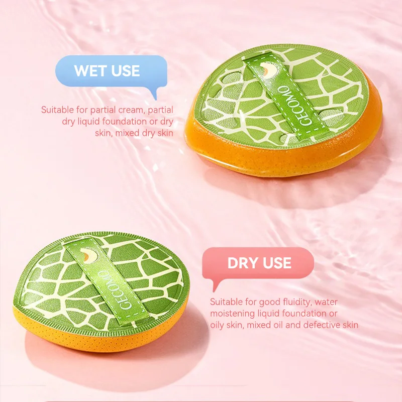 GECOMO Sukkulenten-Melonen-Schönheitsschwamm – Trocken und Nass mit doppeltem Verwendungszweck, nicht puderabsorbierend, hautfreundlich,