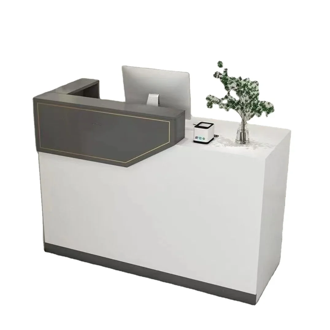 Simple Design Salon Shop Front Spa Desk Wooden Mini Office Reception Desk Modern For Wholesale